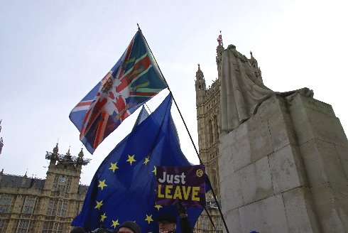 Flags near Parliament - Photo by ChiralJon