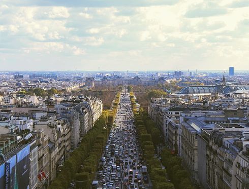 Busy European road